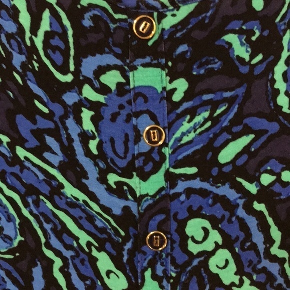 Cable & Gauge Women’s Tunic Top L Blue Green Swing Style Buttons in Back Soft - Picture 5 of 10